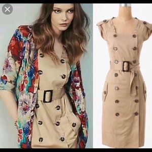Anthropologie Chic Fall Trench Dress Size 4